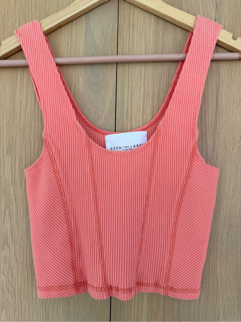 KEEN THE LABEL Matilda Seamed Rib Tank Soft Orange Size M